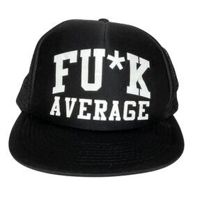 CT Fletcher Black White FU*K AVERAGE Foam Trucker Snapback Hat Rare